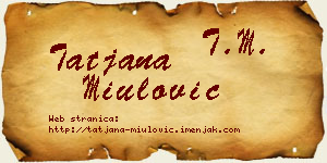 Tatjana Miulović vizit kartica